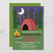 Invitation à la fête d'anniversaire au camping Red (Devant / Derrière)