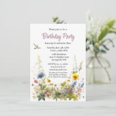 Invitation à la fête d'anniversaire aux fleurs sau (Debout devant)