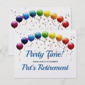 Invitation à la fête d'anniversaire avec ballons a (Devant / Derrière)