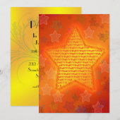 Invitation à la fête d'anniversaire avec des étoil (Devant / Derrière)