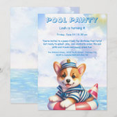 Invitation à la fête d'anniversaire avec piscine S (Devant / Derrière)