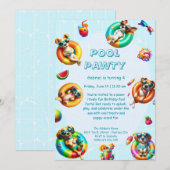Invitation à la fête d'anniversaire avec piscine S (Devant / Derrière)