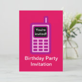 Invitation à la fête d'anniversaire avec un téléph (Debout devant)