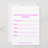 Invitation à la fête d'anniversaire avec un téléph (Dos)