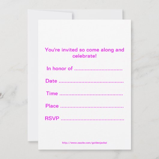 Invitation à la fête d'anniversaire avec un téléph (Dos)