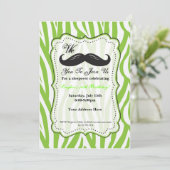 Invitation à la fête d'anniversaire avec une moust (Debout devant)