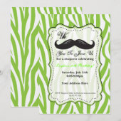 Invitation à la fête d'anniversaire avec une moust (Devant / Derrière)