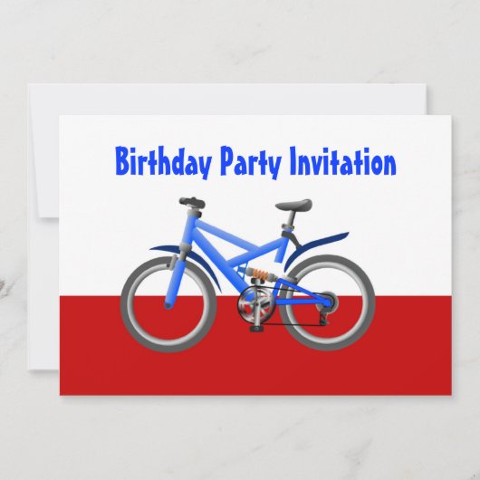 Invitation à la fête d'anniversaire avec vélo (Devant)