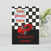 Invitation à la fête d'anniversaire avec voiture (Debout devant)