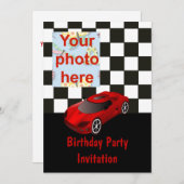 Invitation à la fête d'anniversaire avec voiture (Devant / Derrière)