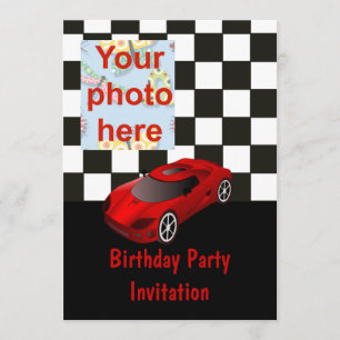 Invitation à la fête d'anniversaire avec voiture