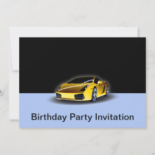 Invitation à la fête d'anniversaire avec voiture d