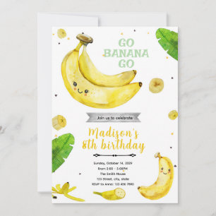 Invitation à la fête d'anniversaire Banane
