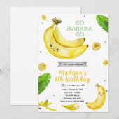 Invitation à la fête d'anniversaire Banane (Devant / Derrière)