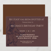 Invitation à la fête d'anniversaire Big Foot (Devant / Derrière)