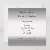 Invitation à la fête d'anniversaire blanche (Dos)