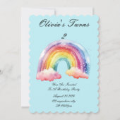 invitation à la fête d'anniversaire bleu bébé (Devant)