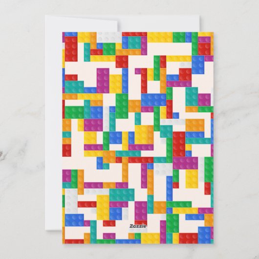 Invitation à la fête d'anniversaire Blocks (Dos)