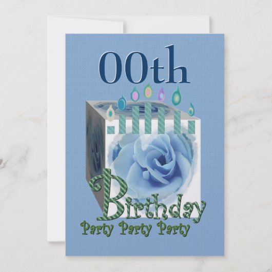 Invitation à la fête d'anniversaire - BLUE (Devant)
