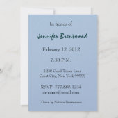 Invitation à la fête d'anniversaire - BLUE (Dos)