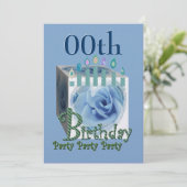 Invitation à la fête d'anniversaire - BLUE (Debout devant)