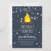 Invitation à la fête d'anniversaire Bonfire (Devant)