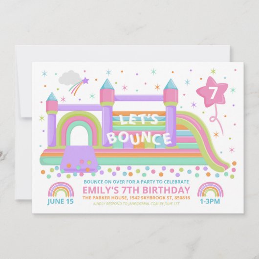 Invitation à la fête d'anniversaire Bounce (Devant)