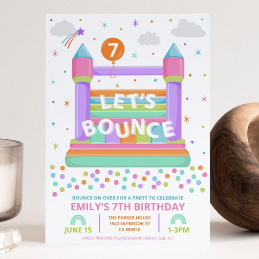 Invitation à la fête d'anniversaire Bounce
