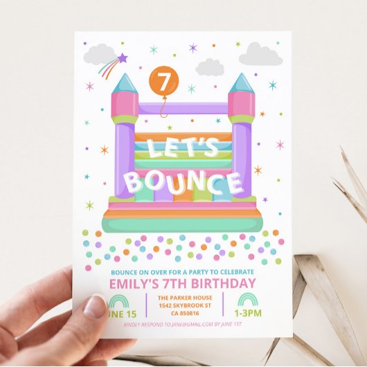 Invitation à la fête d'anniversaire Bounce