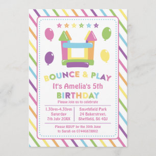 Invitation à la fête d'anniversaire Bounce house