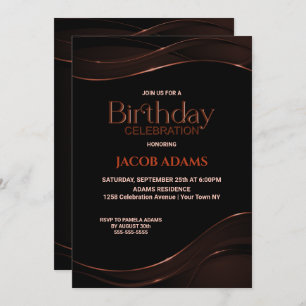 Invitation à la fête d'anniversaire Brown noire mo