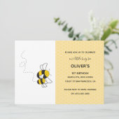Invitation à la fête d'anniversaire Busy bee bumbl (Debout devant)