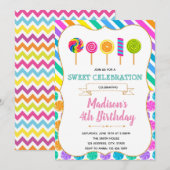 Invitation à la fête d'anniversaire Candy (Devant / Derrière)