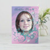 Invitation à la fête d'anniversaire carte photo (Debout devant)