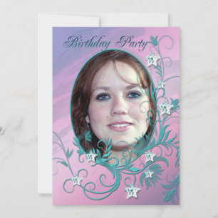 Invitation à la fête d'anniversaire carte photo