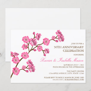 Invitation à la fête d'anniversaire Cerisier en Fl