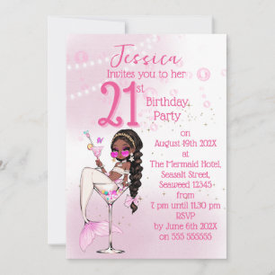 Invitation à la fête d'anniversaire Cocktail Sirèn