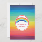 Invitation à la fête d'anniversaire colorée Rainbo (Dos)