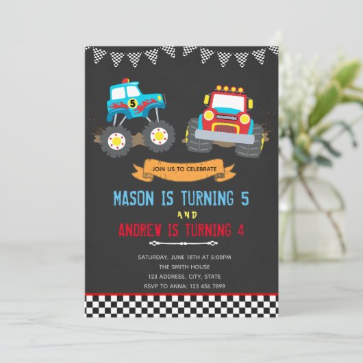 Invitation à la fête d'anniversaire conjointe de l (Debout devant)