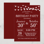 Invitation à la fête d'anniversaire conjointe pour (Devant / Derrière)