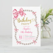 Invitation à la fête d'anniversaire Coquette Rose (Debout devant)
