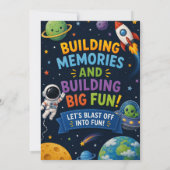 Invitation à la fête d'anniversaire Cosmos (Dos)