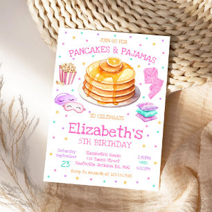 Invitation à la fête d'anniversaire Crêpes et Pyja