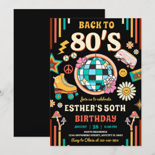 Invitation à la fête d'anniversaire dans les année