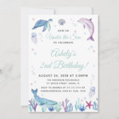 Invitation à la fête d'anniversaire dans l'océan (Devant)