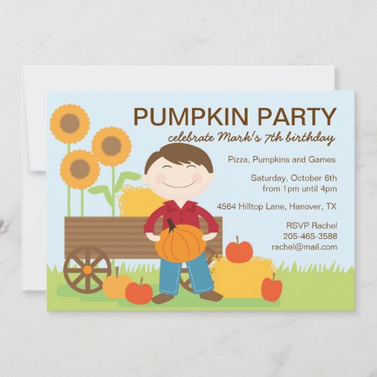 Invitation à la fête d'anniversaire d'automne (Devant)