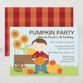 Invitation à la fête d'anniversaire d'automne (Devant / Derrière)