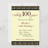Invitation à la fête d'anniversaire de 100 ans (Devant)