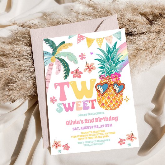 Invitation à la fête d'anniversaire de 2 ans Two S