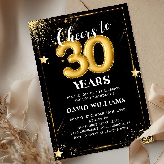 Invitation à la fête d'anniversaire de 30 ans Blac